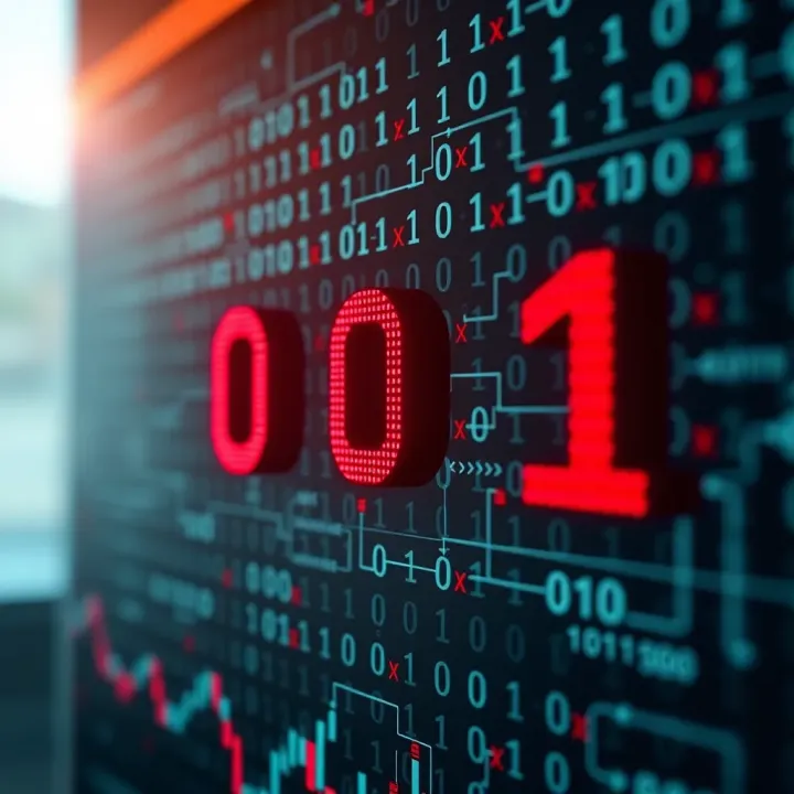 Visual diagram showing binary digits 0 and 1 representing digital data flow