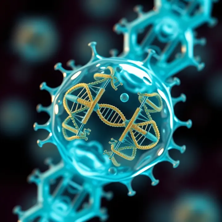 Diagram illustrating the division of a bacterial cell during binary fission showing DNA replication and cell membrane constriction