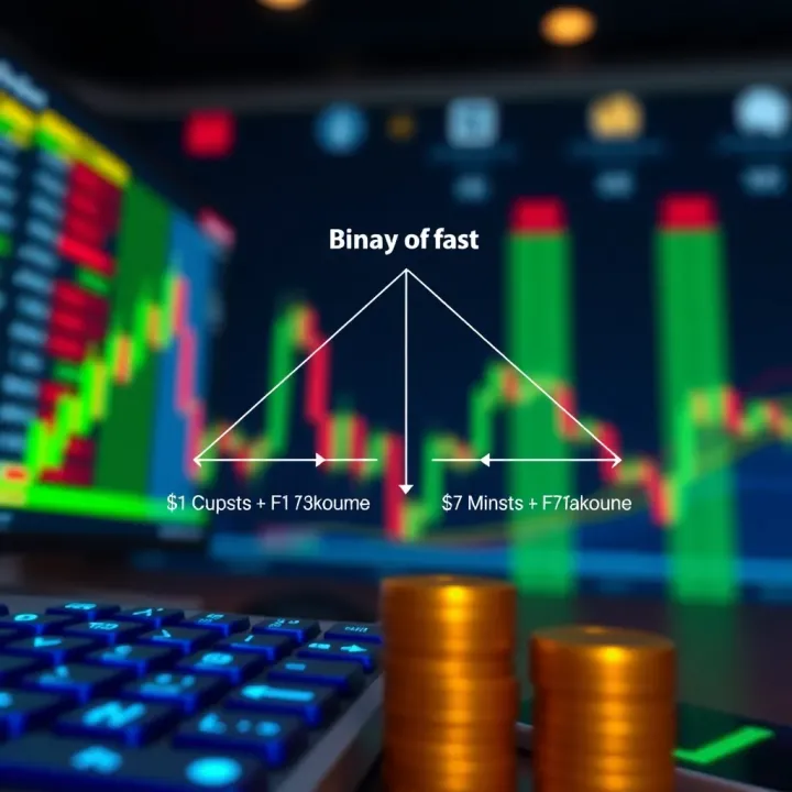 Diagram illustrating binary investment options showing two possible outcomes with corresponding payouts