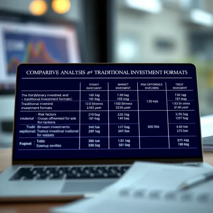 Comparison chart between binary investments and traditional investment formats highlighting key differences and risk factors