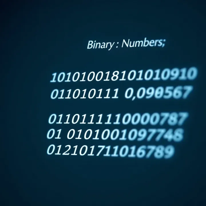 Diagram illustrating the binary numbering system with bits and place values