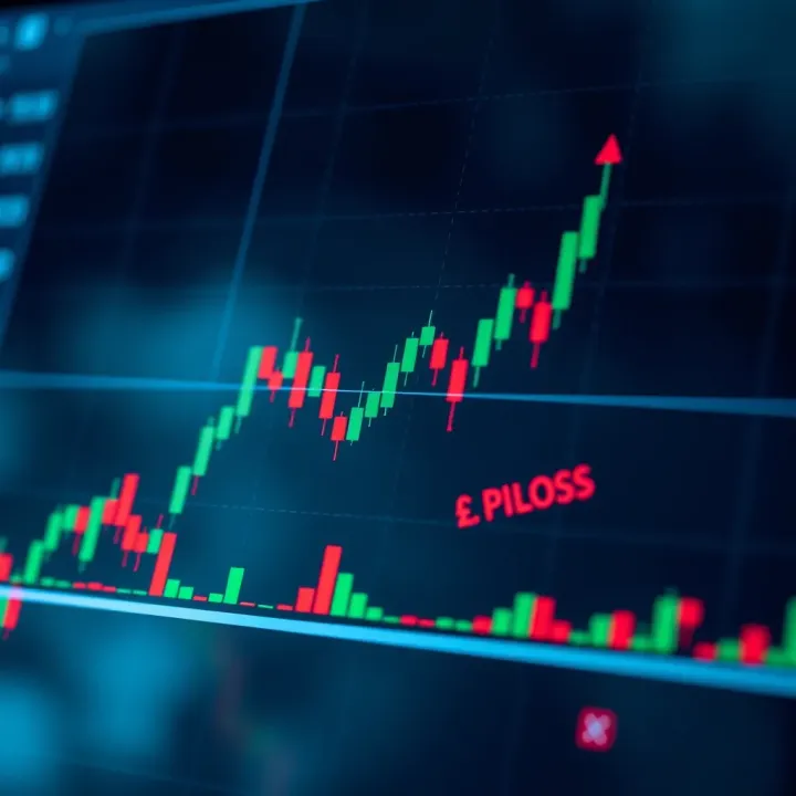 Graph illustrating the concept of binary options trading with clear profit and loss indicators
