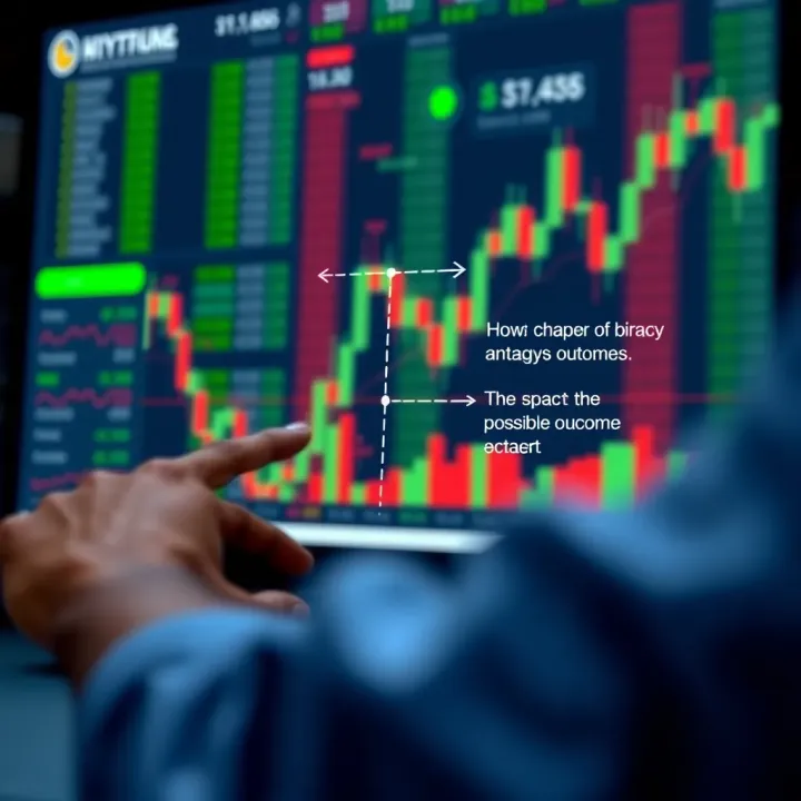 Diagram illustrating the basic concept of binary options trading with a choice between two possible outcomes