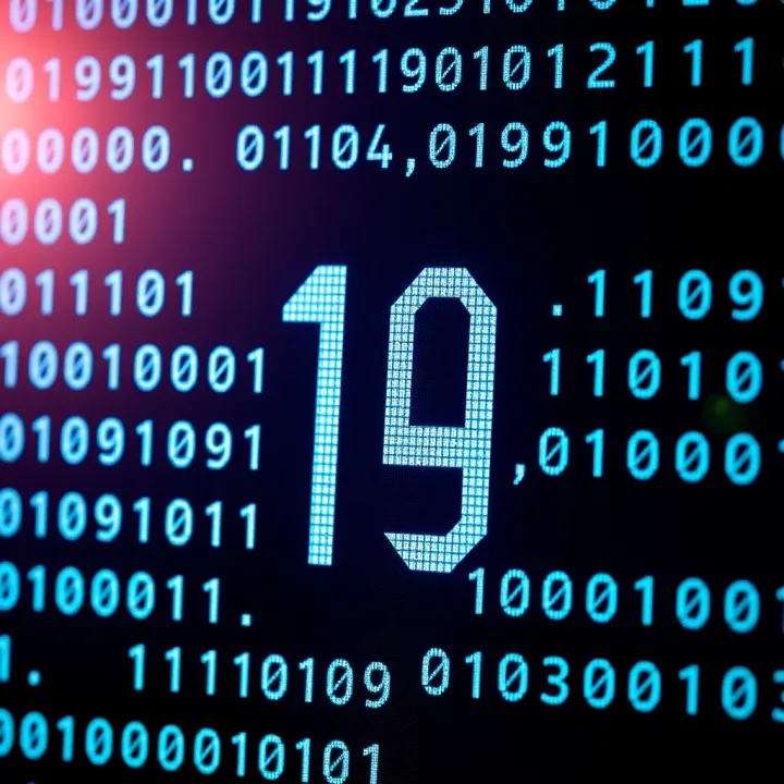 Binary Code Display Illustrating Number Ten in Digital Technology Binary code displayed on a digital screen representing the number ten in computing systems