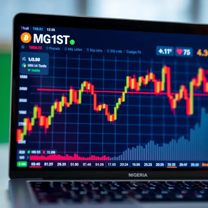 Graph illustrating the fluctuation of cryptocurrency prices on a digital trading platform in Nigeria