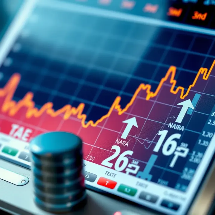 Graph showing Nigerian Naira trends with economic indicators and global market impact