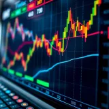 Graph showing currency exchange rate fluctuations on a digital trading platform