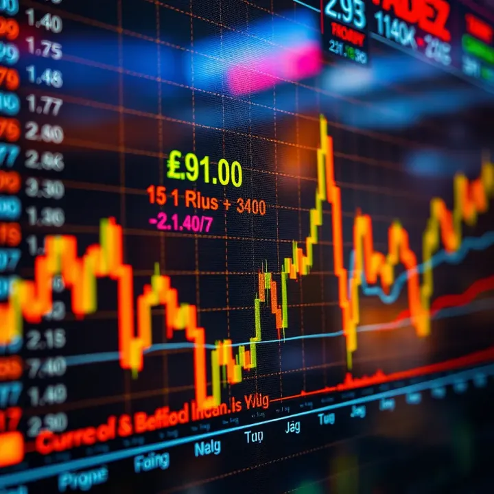 Graph showing fluctuating currency exchange rates in a dynamic forex market
