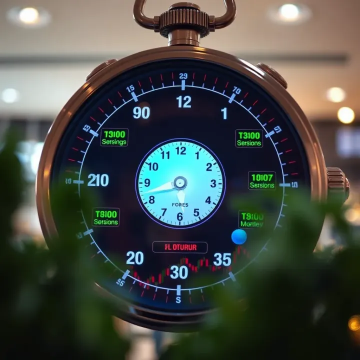 Global forex market clock showing different active trading sessions across regions