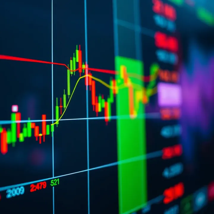 Chart displaying binary options trading signals with highlighted entry points and trend indicators