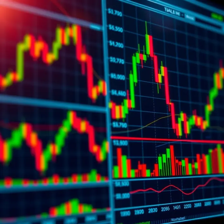 Visual representation of forex trading charts with currency pairs and trend lines
