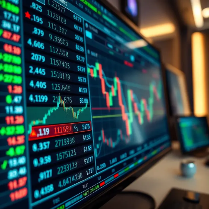 Live forex trading platform displaying currency pairs and real-time price charts
